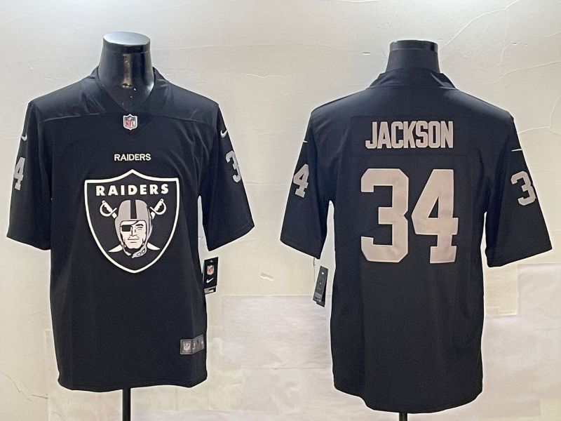 Men Oakland Raiders #34 Jackson Black 2024 Nike Limited NFL Jersey style 0115